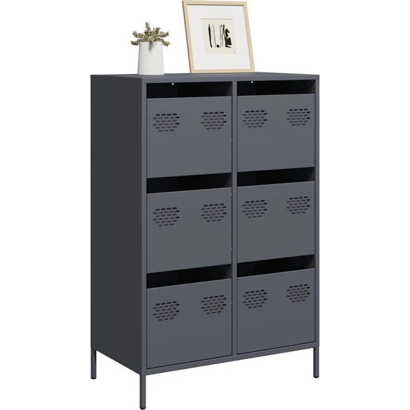 vidaXL Skab 68x39x101,5 cm Stål Antracitgrå