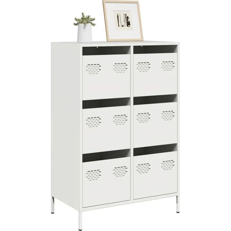 vidaXL Skab 68x39x101,5 cm Stål Hvid