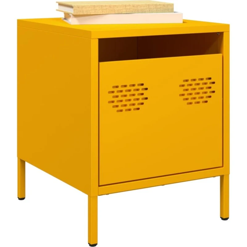 vidaXL Sengeborde 2 stk. 35x39x43,5 cm stål sennepsgul