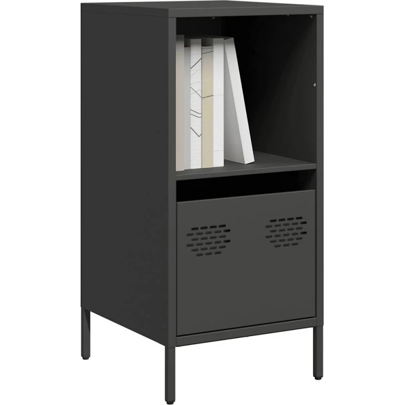 vidaXL Skænk 35x39x73,5 cm Koldvalset Stål Sort