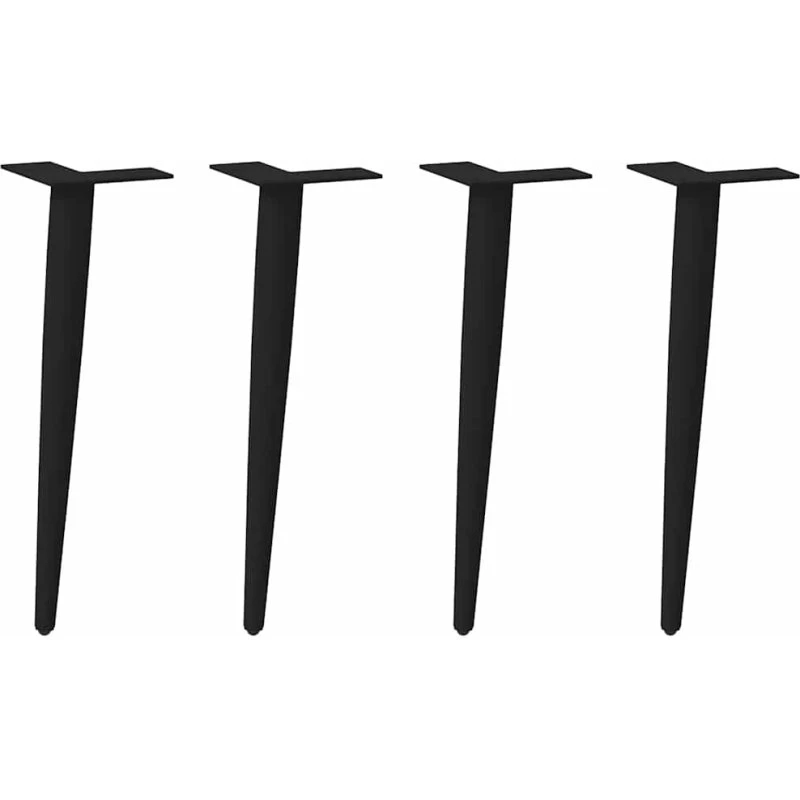 vidaXL sofabordben konisk, 4 stk., sort, 30-31 cm, pulverlakeret stål