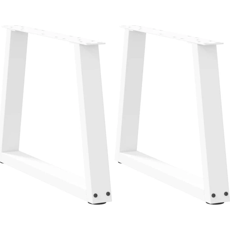 vidaXL V-formet sofabordben 2 stk. hvid 70 x (42-43,3) cm stål