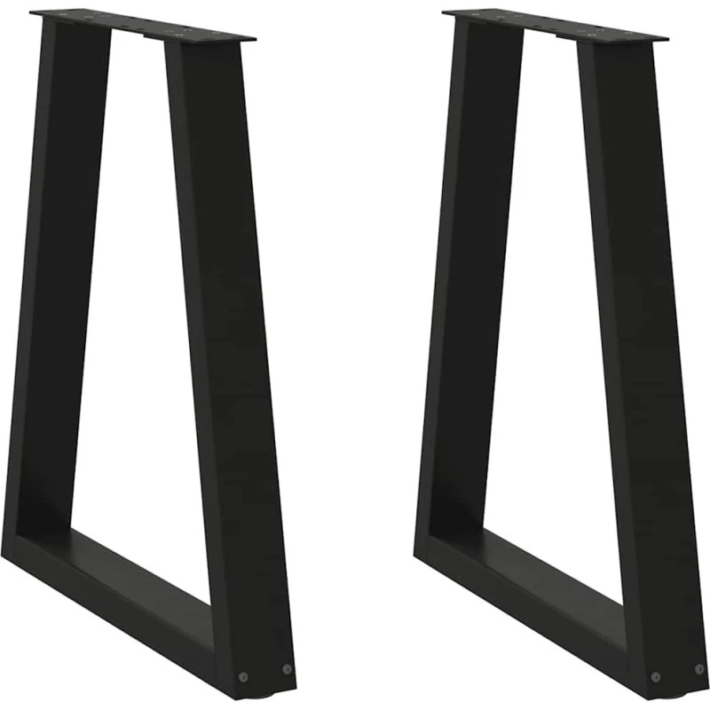 vidaXL V-formet spisebordsben 2 stk. sort 60 x (72-73,3) cm stål