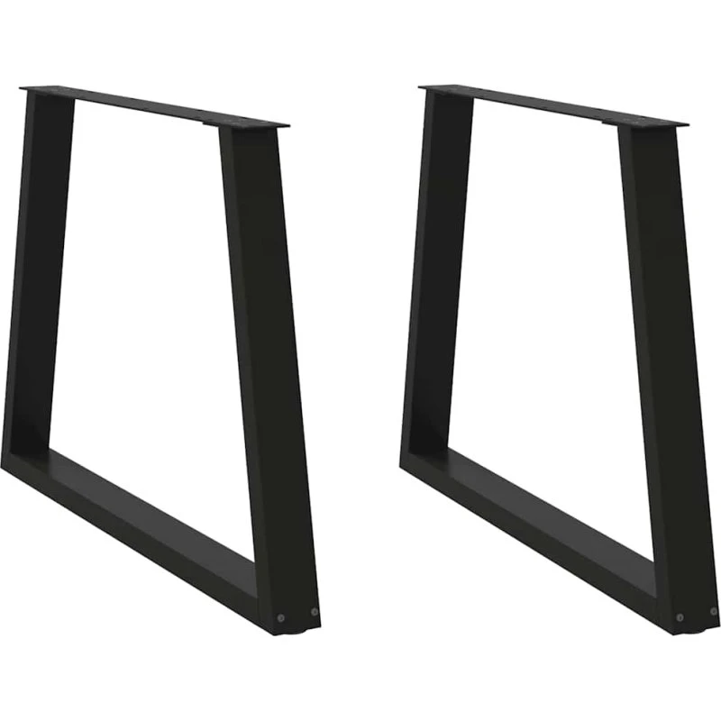 vidaXL V-formet spisebordsben 2 stk. sort 100x(72-73,3) cm stål