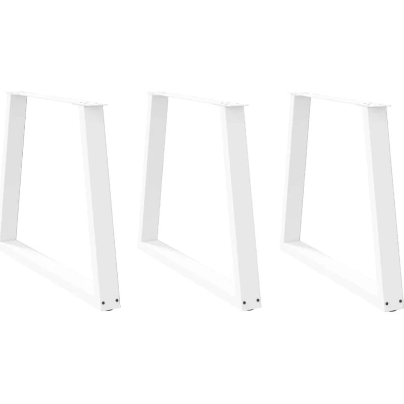 vidaXL V-formet spisebordsben 3 stk. hvid 70 x (72-73,3) cm stål