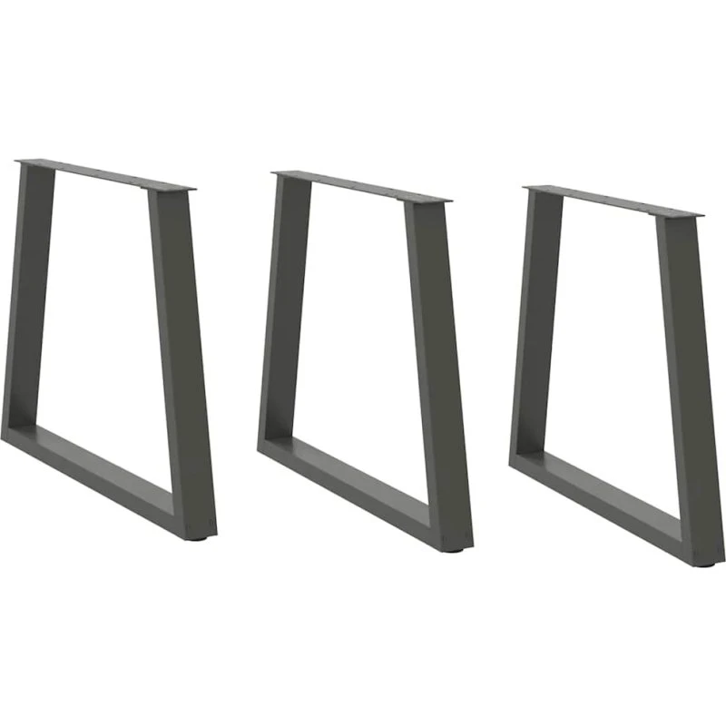 vidaXL V-formet spisebordsben 3 stk. antracit 70 x (72-73,3) cm stål