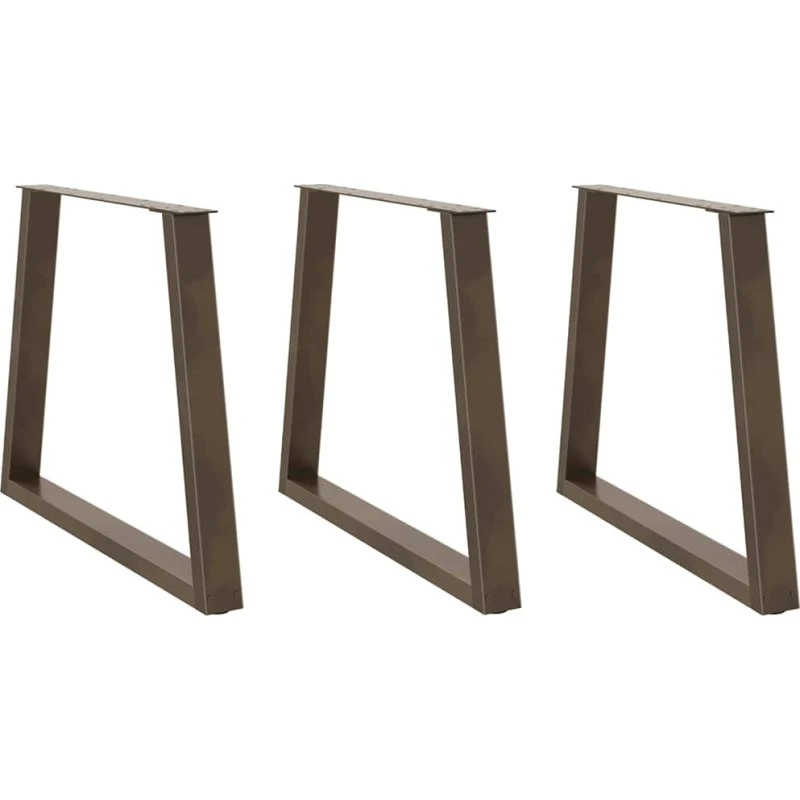 vidaXL Spisebordsben V-Form 3 stk. Naturstål 70 x (72-73,3) cm