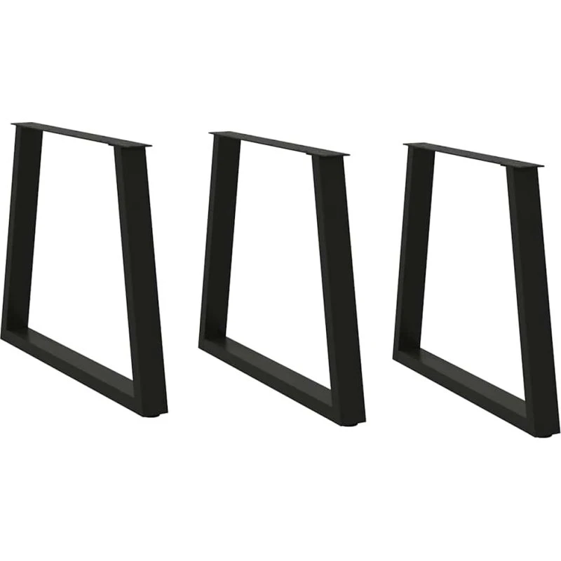 vidaXL V-formet spisebordben 3 stk. sort 80 x (72-73,3) cm stål