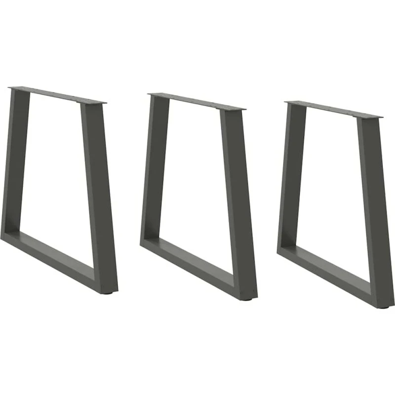 vidaXL V-formet spisebordsben 3 stk. antracit 80x(72-73,3) cm stål