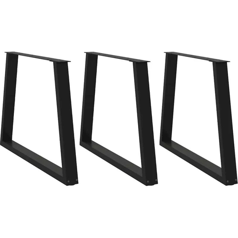 vidaXL V-formet spisebordben 3 stk. sort 90 x (72-73,3) cm stål