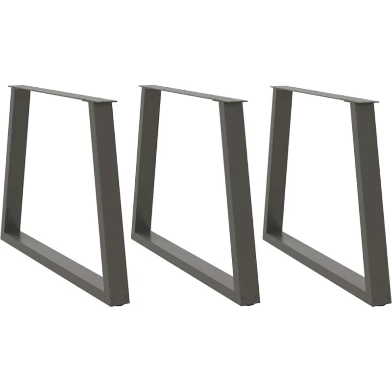 vidaXL V-formet spisebordsben 3 stk. antracit 90 x (72-73,3) cm stål