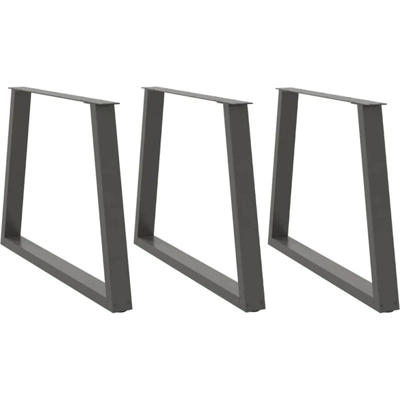 vidaXL V-formet spisebordsben 3 stk. antracit 100x(72-73,3) cm stål