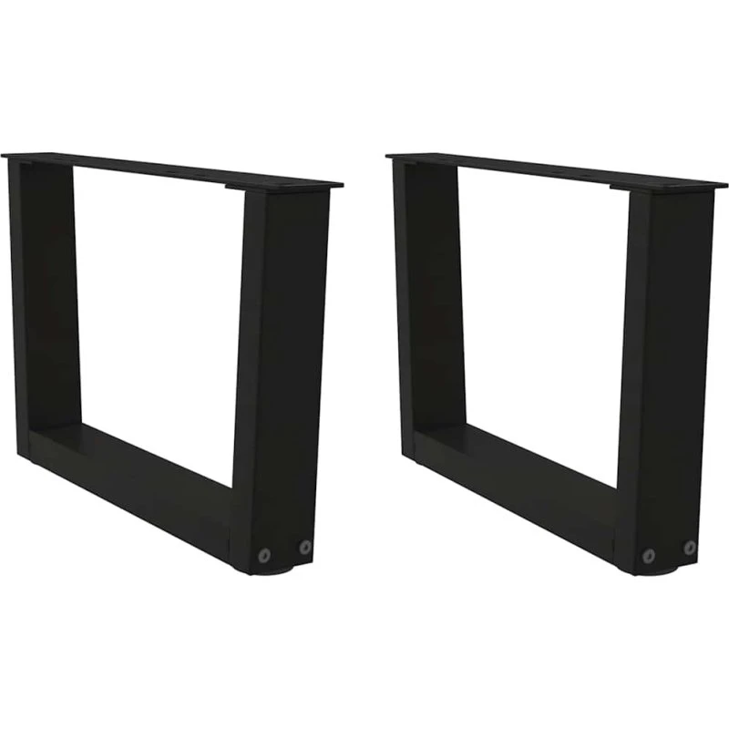 vidaXL sofabordben V-formet 2 stk. sort 60 x (30-31,3) cm stål