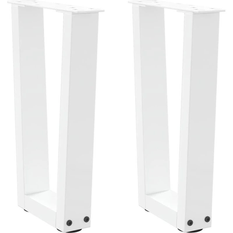 vidaXL V-formet sofabordsben 2 stk. hvid 28 x (42-43,3) cm stål