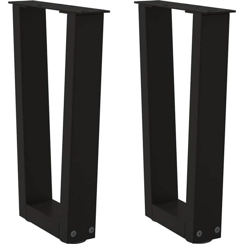 vidaXL sofabordsben V-formet 2 stk. sort 38 x (42-43,3) cm stål