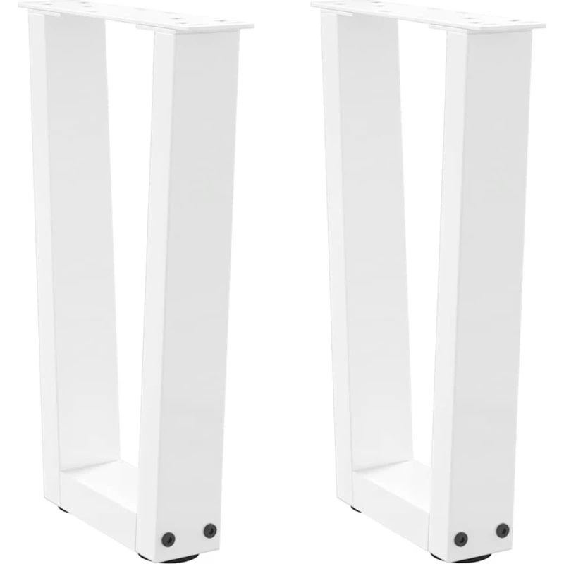 vidaXL V-formet sofabordsben 2 stk. hvid 38 x (42-43,3) cm stål