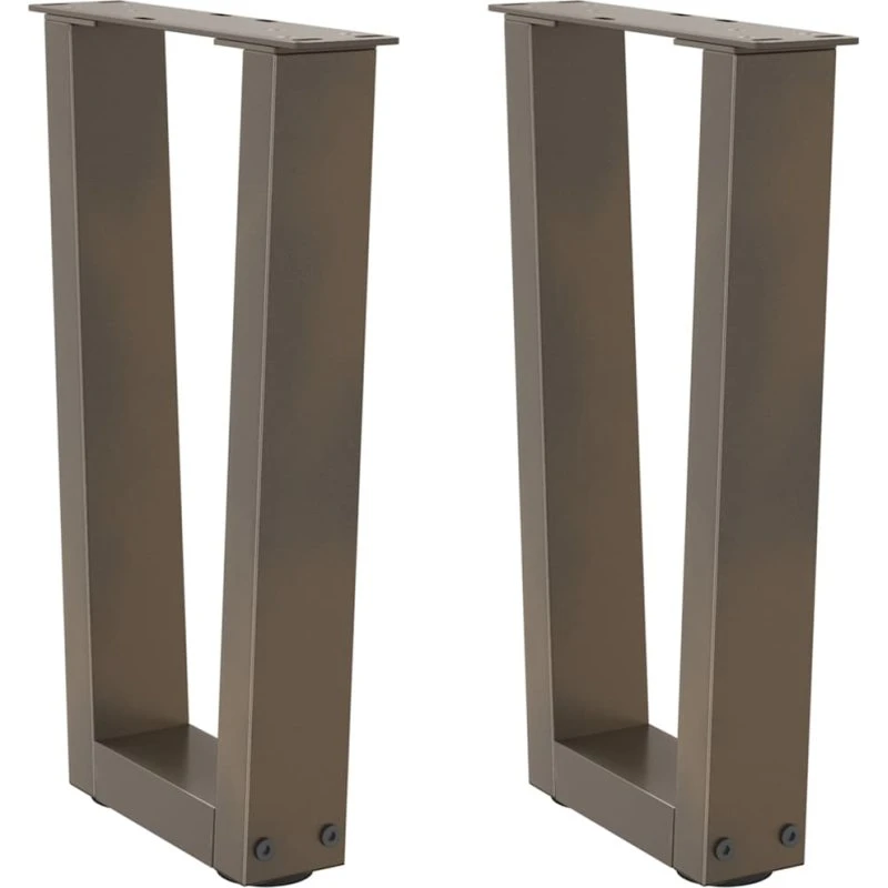 vidaXL V-formet sofabordsben 2 stk. naturstål 38 x (42-43,3) cm