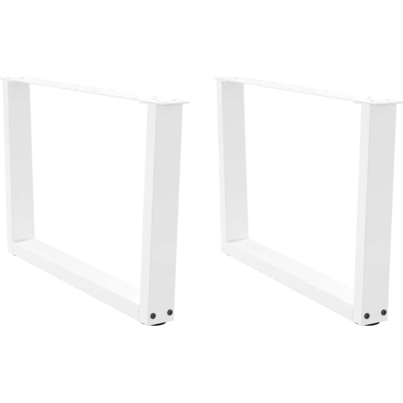 vidaXL V-formet sofabordsben 2 stk. hvid 70 x (42-43,3) cm stål