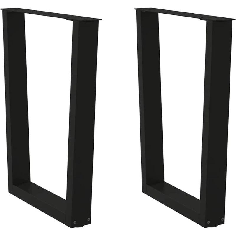 vidaXL V-formet spisebordsben 2 stk. sort 60 x (72-73,3) cm stål