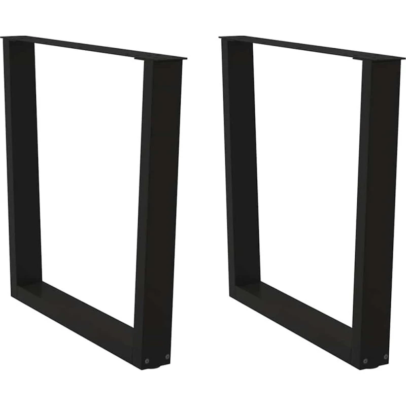 vidaXL V-formet spisebordsben 2 stk. sort 90 x (72-73,3) cm stål