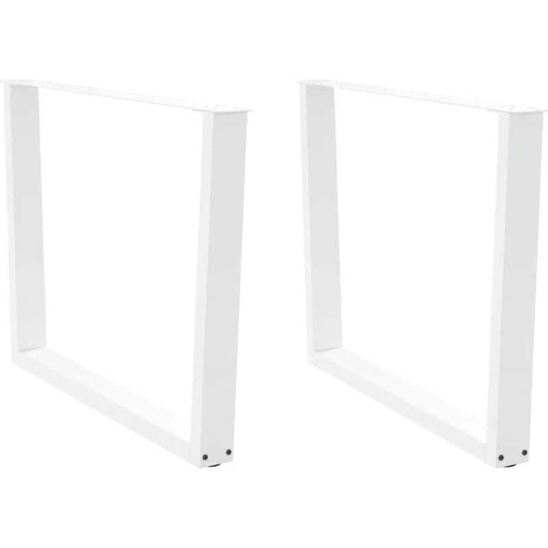 vidaXL V-formet spisebordsben 2 stk. hvid 100x(72-73,3) cm stål