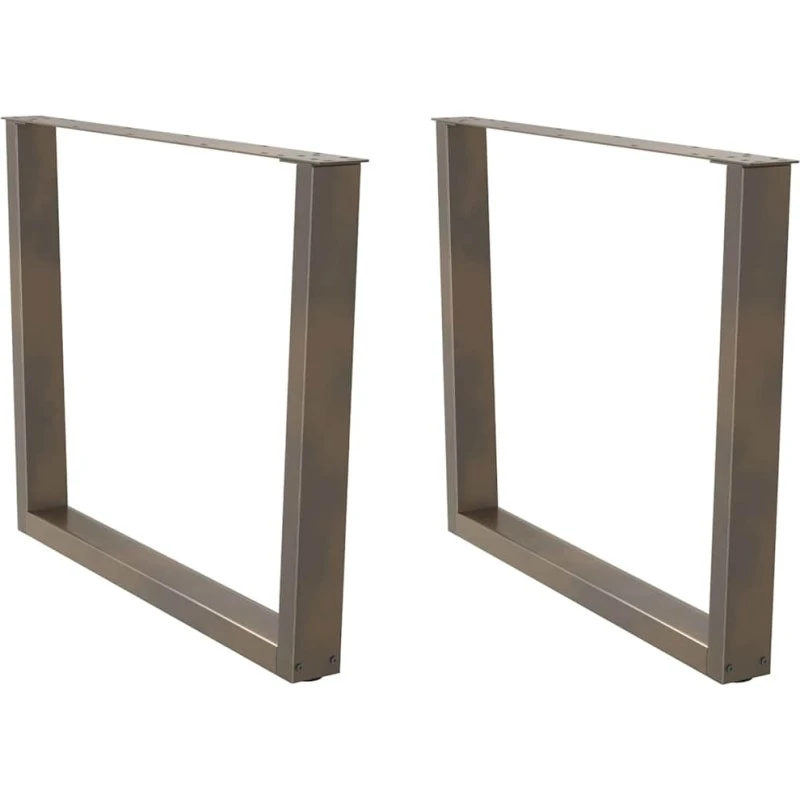 vidaXL V-formet spisebordsben 2 stk. naturstål 100x(72-73,3) cm