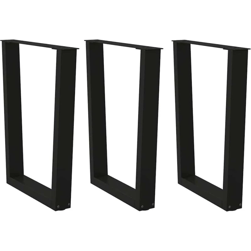 vidaXL V-formet spisebordsben 3 stk. sort 70 x (72-73,3) cm stål