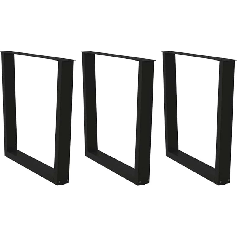 vidaXL V-formet spisebordben 3 stk. sort 80 x (72-73,3) cm stål