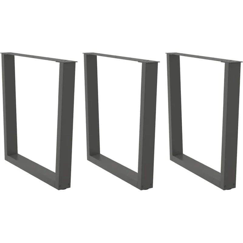 vidaXL V-formet spisebordsben 3 stk. antracit 80x(72-73,3) cm stål