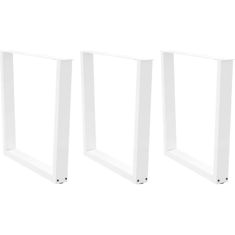 vidaXL V-formet spisebordsben 3 stk. hvid 90 x (72-73,3) cm stål