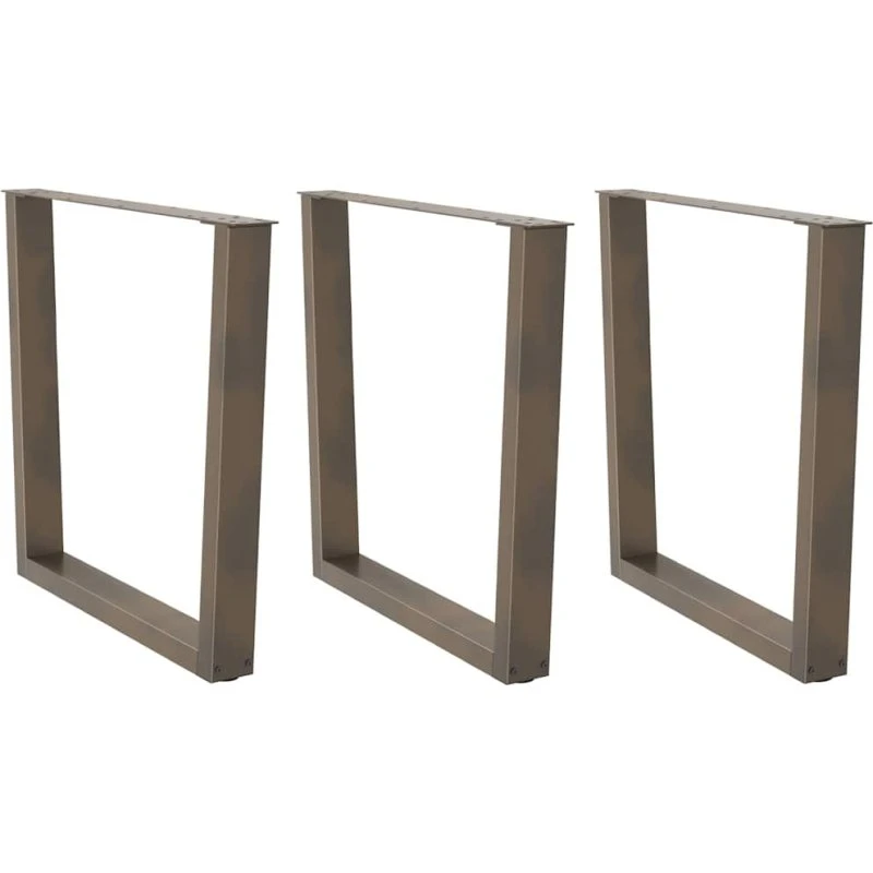 vidaXL V-formet spisebordsben 3 stk. naturstål 90 x (72-73,3) cm