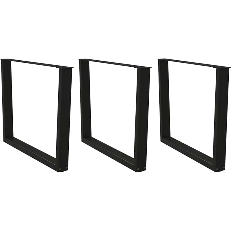 vidaXL V-formet spisebordsben 3 stk. sort 100x(72-73,3) cm stål