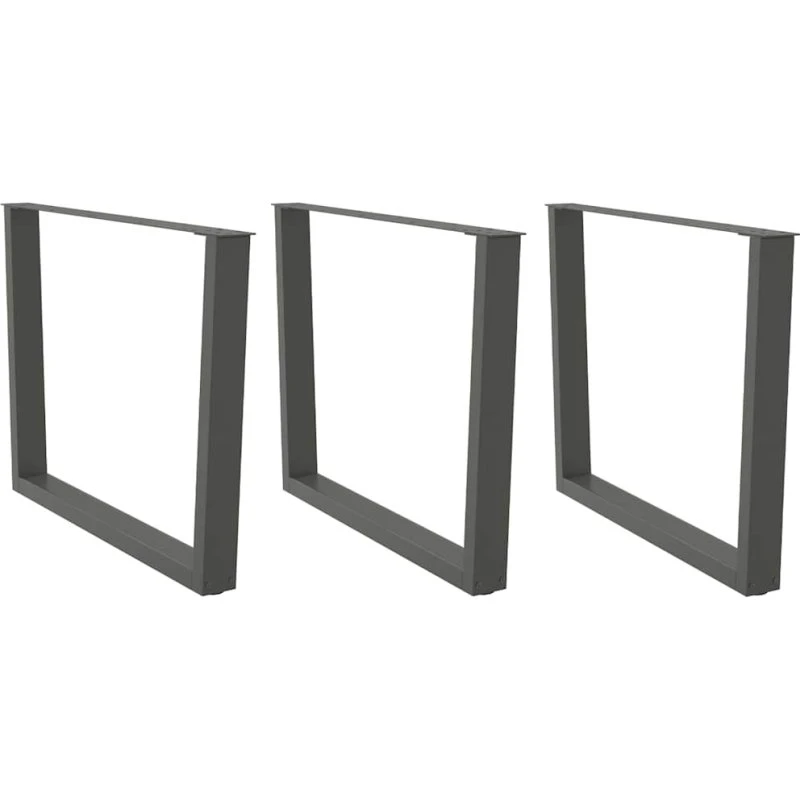 vidaXL V-formet spisebordsben 3 stk. antracit 100x(72-73,3) cm stål