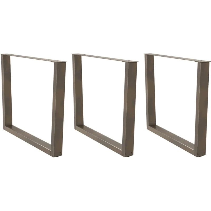 vidaXL V-formet spisebordben 3 stk. naturstål 100x(72-73,3) cm