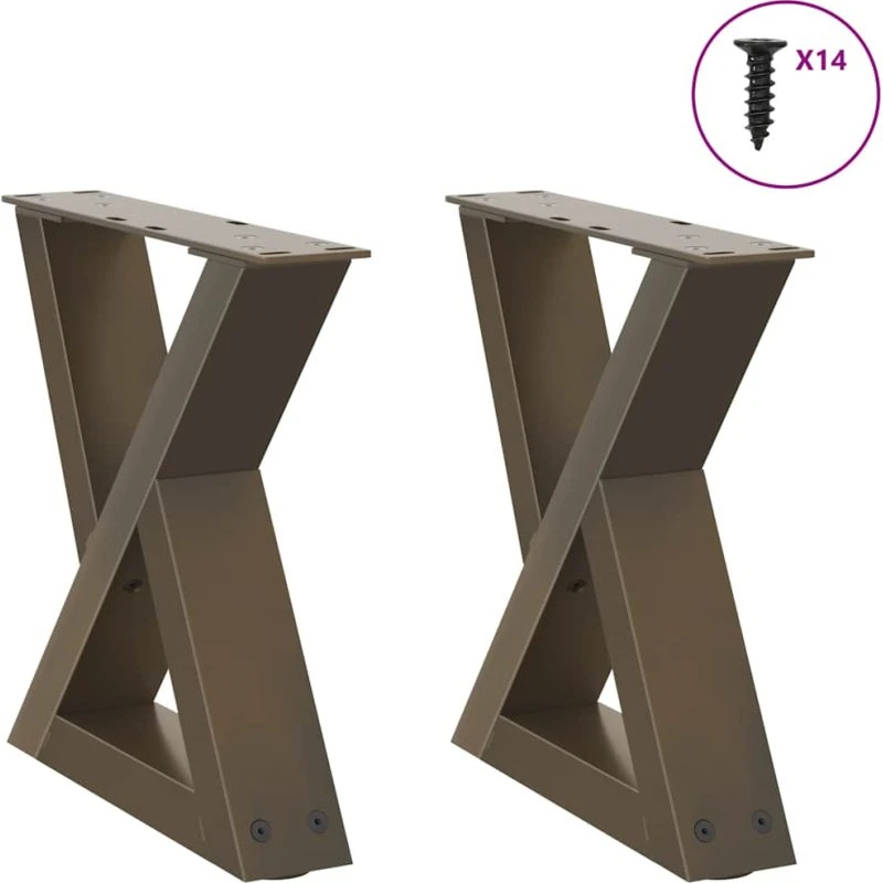 vidaXL sofabordsben 2 stk. naturstål 30x(30-31,3) cm