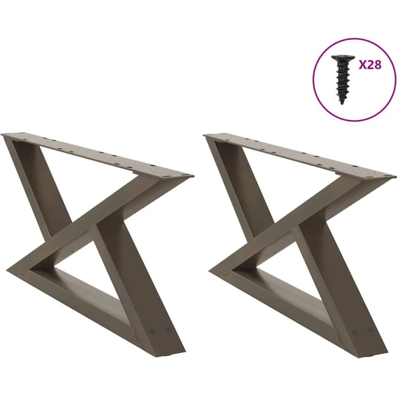 vidaXL sofabordsben 2 stk. naturstål 70 x (30-31,3) cm
