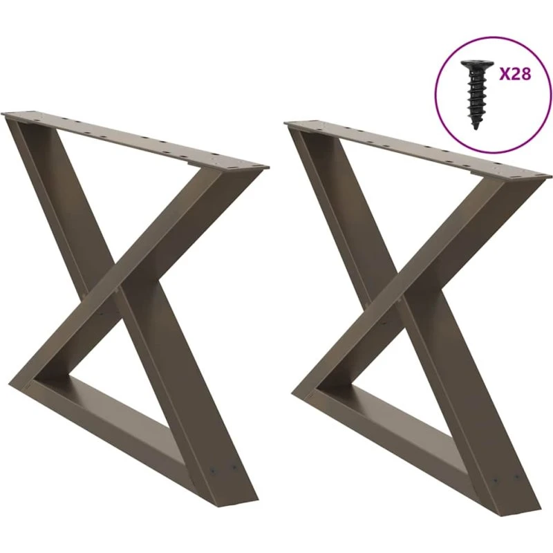 vidaXL sofabordsben 2 stk. naturstål 70 x (42–43,3) cm