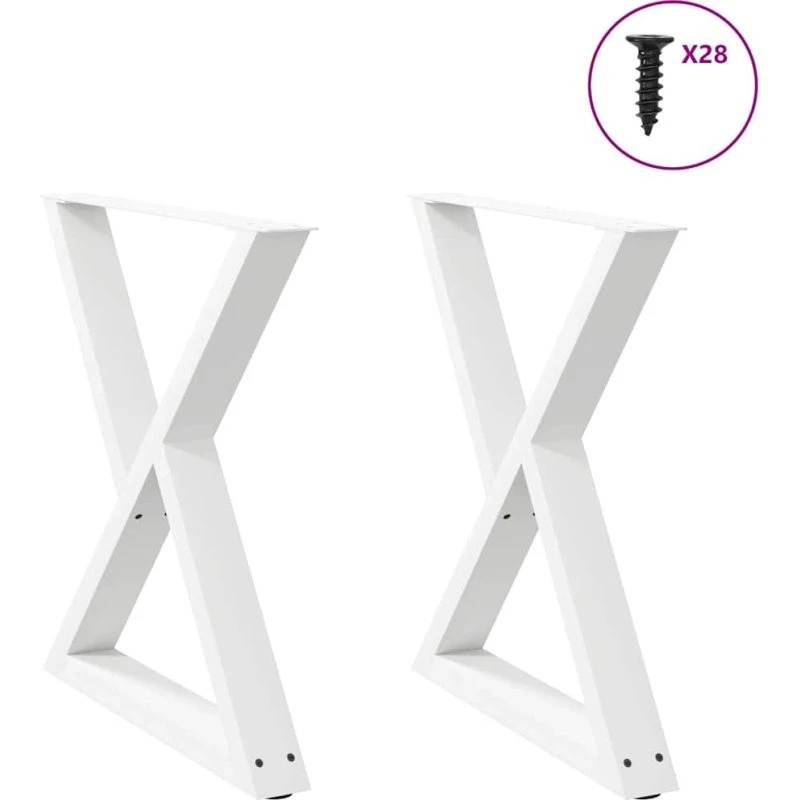 vidaXL spisebordsben 2 stk. hvid 70 x (72-73,3) cm stål