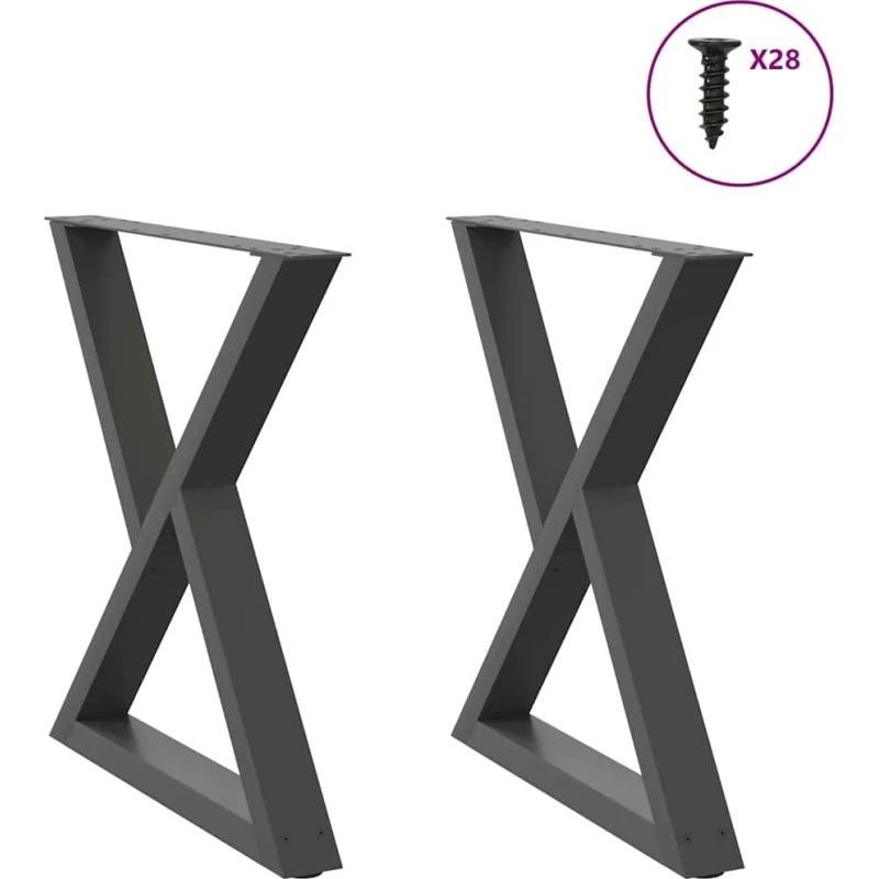 vidaXL spisebordsben 2 stk. antracit 70 x (72-73,3) cm stål