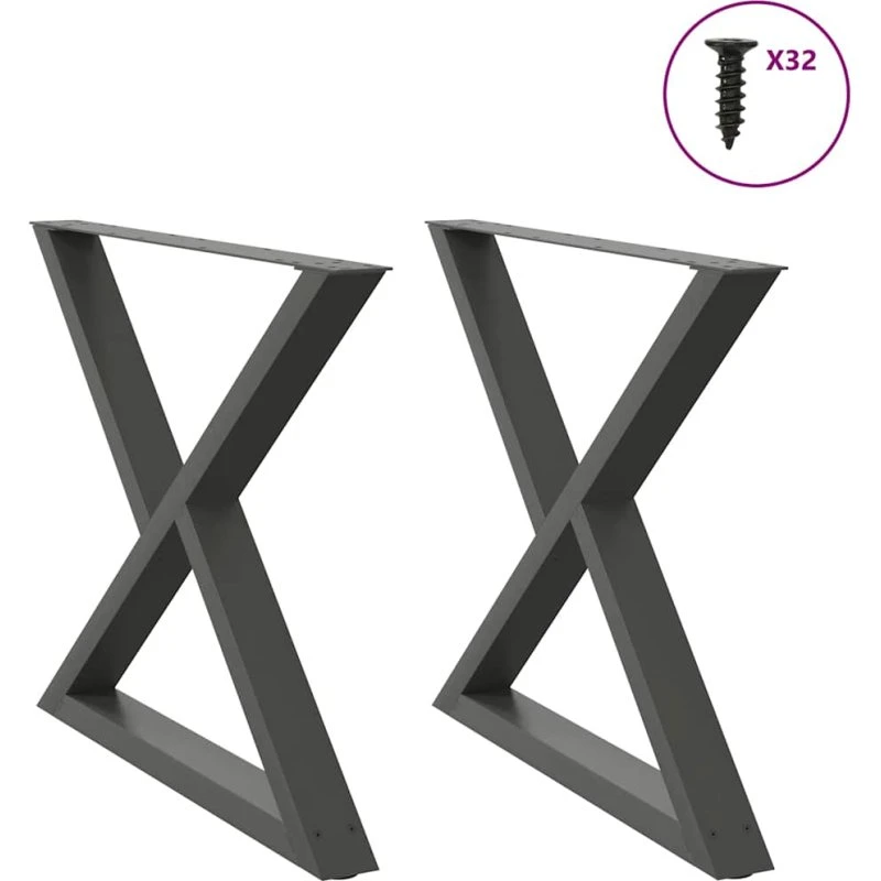 vidaXL spisebordsben 2 stk. antracit 90 x (72-73,3) cm stål