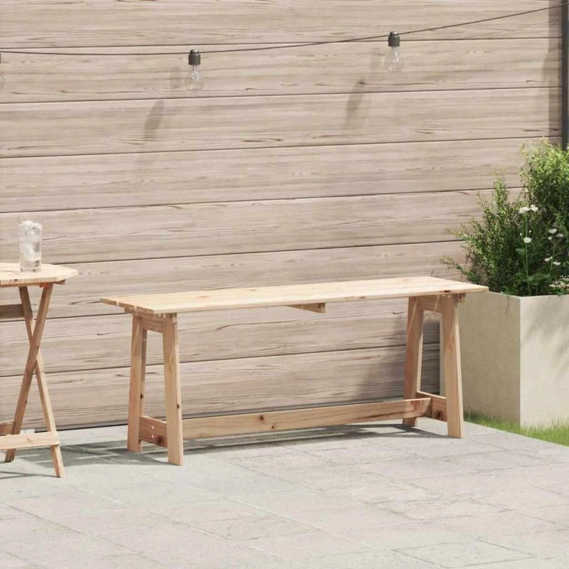 vidaXL Udendørsbænk Naturfarvet 119 x 37 x 47 cm Massiv Fyrretræ