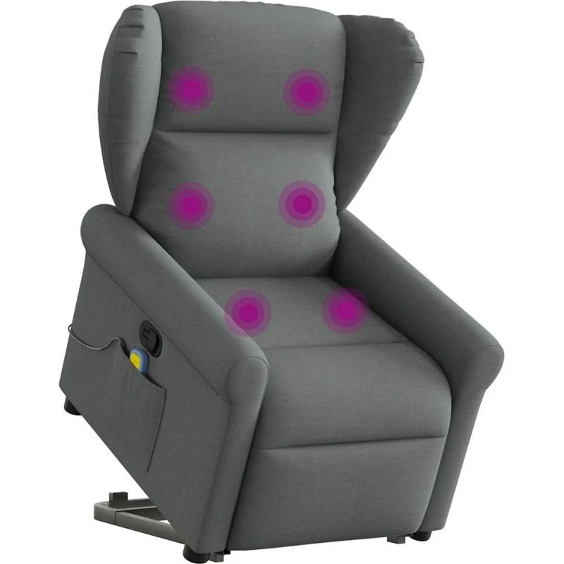 vidaXL Løftestol med Massagefunktion Mørkegrå