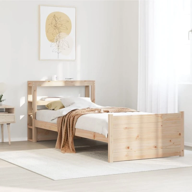 vidaXL Sengeramme 90x190 cm med Sengegavl i Massivt Fyrretræ