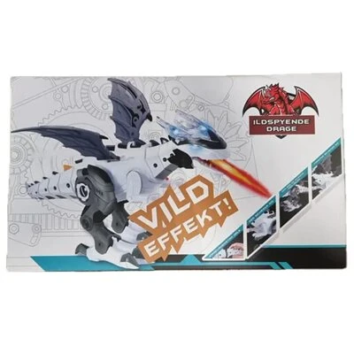 Ildspydende drage med lys- og lydeffekt (3xAA)