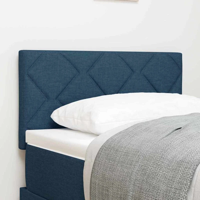 vidaXL LED-sengegavl Blå 180 cm Stof