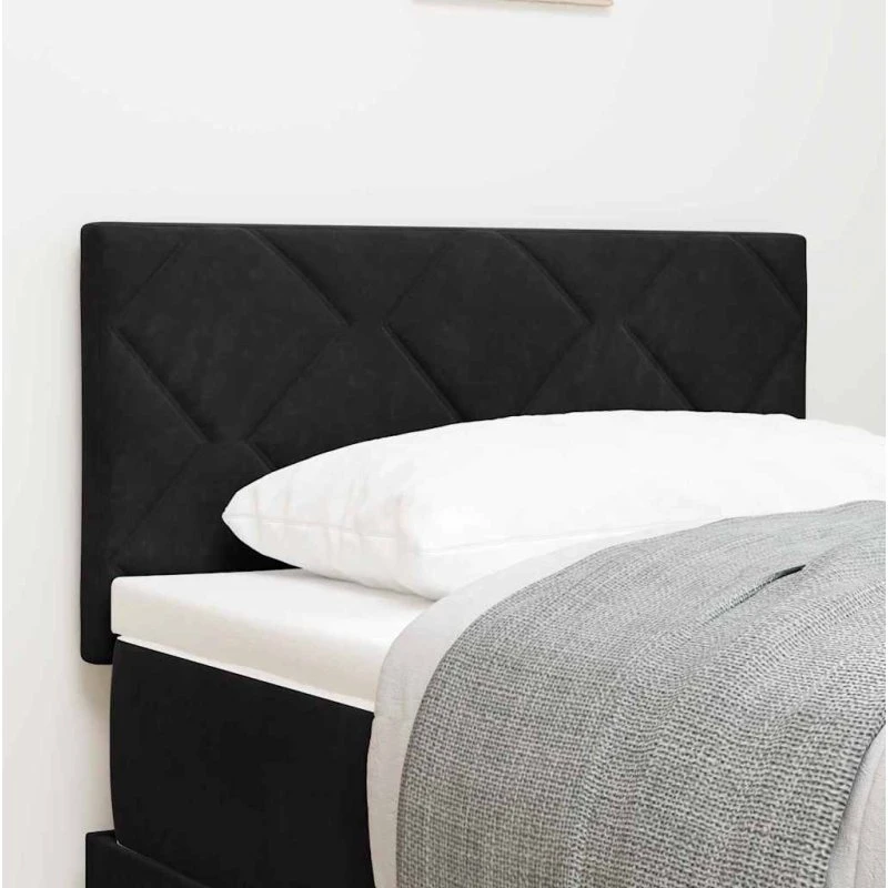 vidaXL LED-sengegavl Sort 80 cm Fløjl