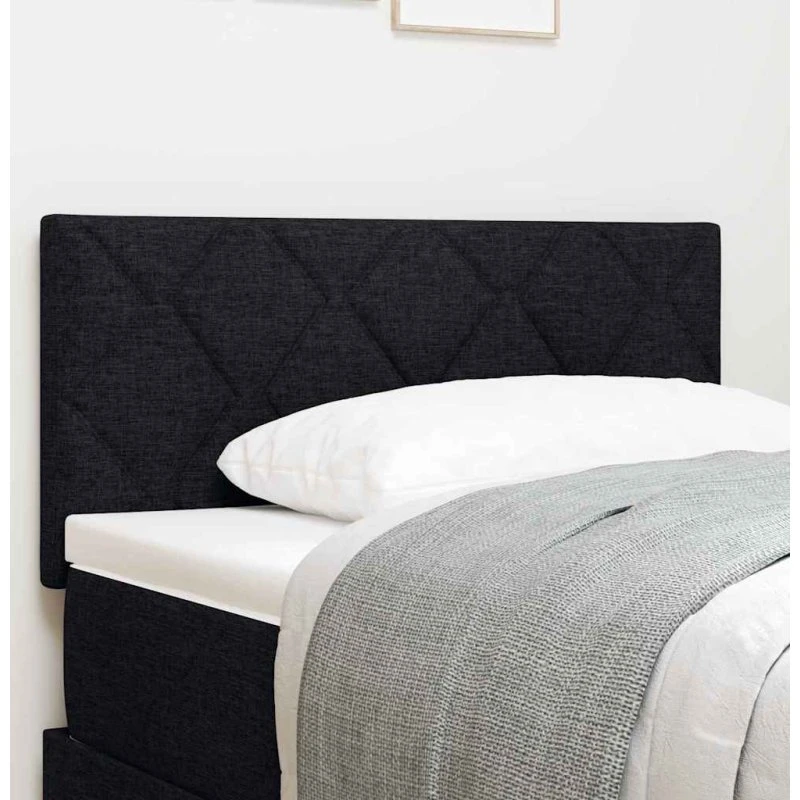 vidaXL LED-sengegavl Sort 90 cm Stof