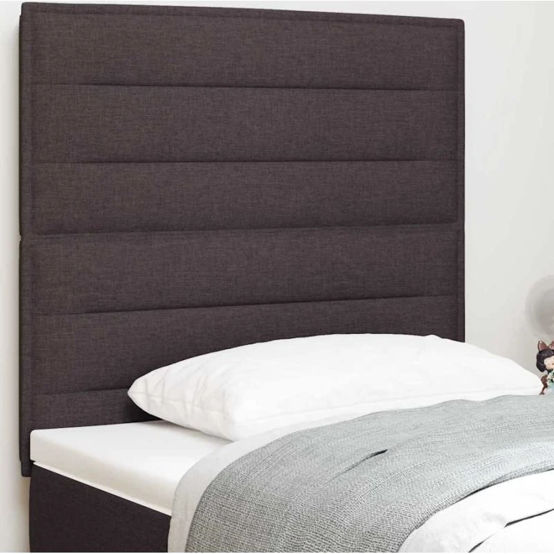vidaXL LED-sengegavl Mørk Brun 100 cm, justerbar med lysstrimler