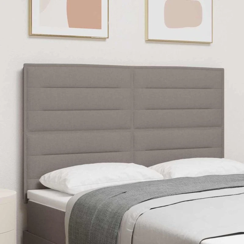 vidaXL LED-sengegavl Gråbrun 144 cm med justerbar højde