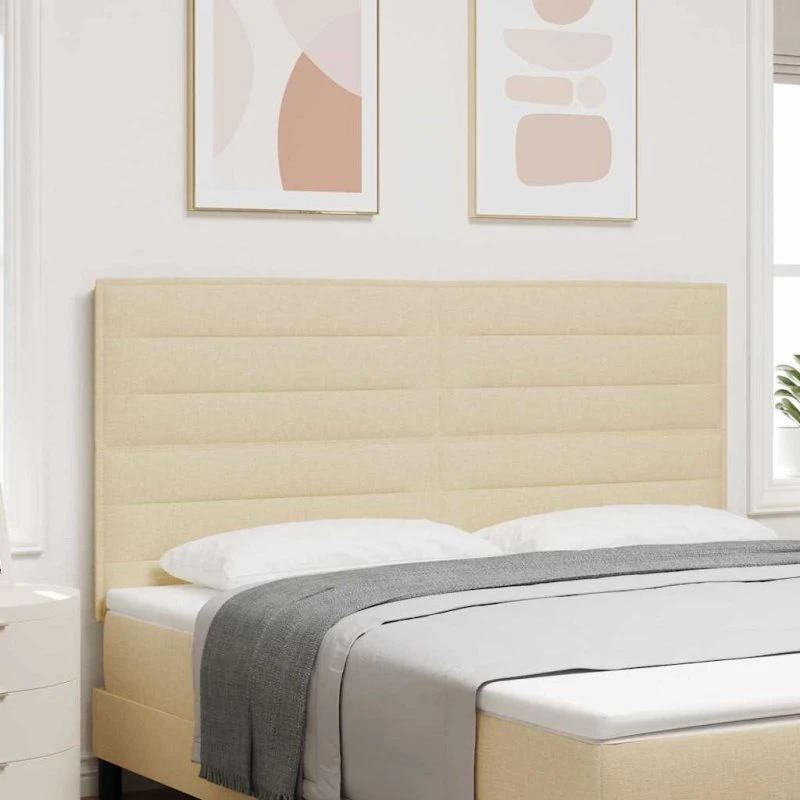 vidaXL LED-sengegavl med justerbar højde, Creme 180 cm